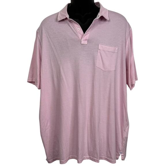 Vineyard Vines Island Polo Pink Striped Preppy Golf Short Sleeve Shirt Size XXL - Picture 1 of 6